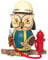 Drechslerei Kuhnert Rauchfigur/Räucherfigur - Eule Feuerwehr aus Massivholz - ca. 15 cm - Made in Germany