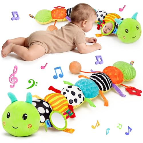 Baby Toys 0-6 Months Musical Stuffed Caterpillar Newborn Tummy Time Toys