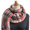 SUNMME Kaschmir-Schal für Damen, warm, groß, Pashmina-Kaschmir, großer Winter-Stola, Foulard, weicher leichter Wollschal, eleganter karierter Schal (Rot TO)