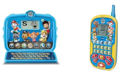 VTech Ordinateur Enfant, Bleu, Enfant & – Pat Patrouille - Le Smartphone Éducatif, Jouet Interactif – 3/7 Ans - Version FR, Enfant