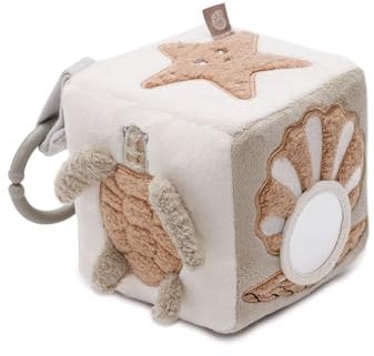 Jollein 119-001-68029 Stoff Activity Fühlwürfel - Deepsea beige/Olive