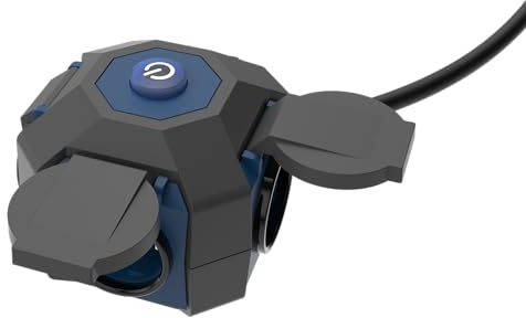 SIMON Verlängerungskabel für Experten, 4 Schuko-Steckdosen, mit Deckel, Ein-/Ausschalter und 1,4 m Kabel, 16 A, 230 V, H07RN-F 3G1,5 MM2, Schwarz/Blau