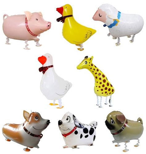 TSHAOUN 8 Stück Walking Tier Folienballons, Haustier Folienballon Hund Haustier Ballons Walking, Tierballons Kinder Geburtstag Party Deko Ballons, Tiere Luftballons für Party Geschenk Mitgebsel (8PCS)