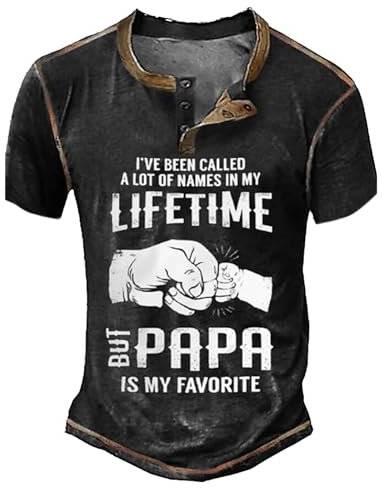 Yowablo Shirt Herren Kurzarm t-Shirts für Herren Tshirt Herren Vintage-Herren-3D-Shirt zum Vatertag Herren-T-Shirt, grafische Unterhemden Herren (1-Black, XXXL)