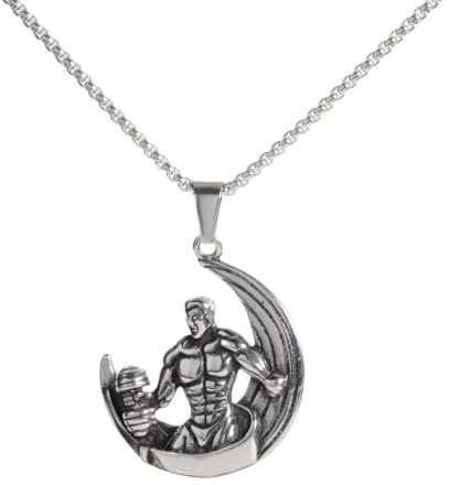 Caiduoduo Edelstahl Hantel Langhantel Muskel Männer Gym Anhänger Herkules Bodybuilding Halskette für Männer Frauen Gym Sport Schmuck Geschenke
