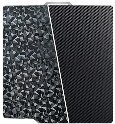 HIKUDIY 257 x 257 mm PET PEO Pannello doppio lato per Bambu Lab X1C/X1/X1E/P1P/P1P/P1S/A1, diamante liscio PEO+fibra di carbonio PET lamiera di acciaio per stampante 3D Bambu Labs