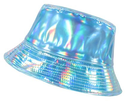 Manfnee Rave Eimer Hut für Männer Frauen Wasserdicht Regenhut Metallisch Hip Hop Hut Breiter Fischerhut Sonnenhut
