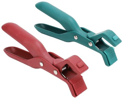 Anti Scalding Dish Plate Gripper Clips, Set of 2 Tongs Clamp Holder with Plastic Handle, for Moving Hot Bowls, Plates, Pans with Food Out from Pots, Oven, Fryer