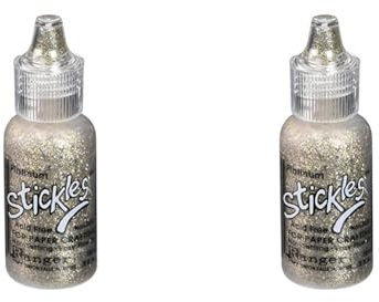 Stickles Glitter Glues Ranger Industries 9696 Stickles, Platinum, Beige (Pack of 2)