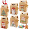 Geschenktüten Weihnachten,24 Stück Kraftpapiertüten Weihnachten in 6 Designs mit Weihnachten Etikett Kraftpapier Tüten Geschenkbox für Kekse, Süßigkeiten & Leckereien Geschenken Geschenkbox