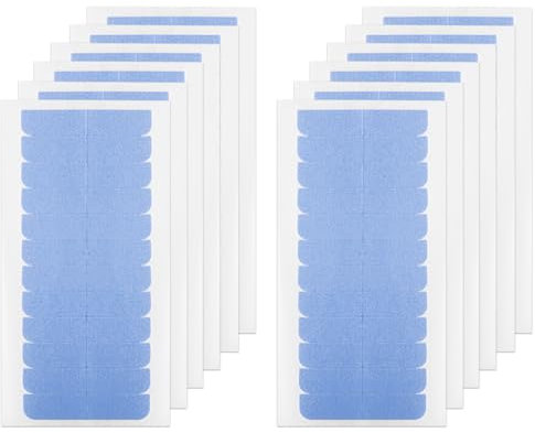 144 Piezas Cinta adhesiva para el cabello, Cinta para extensiones de cabello, Cinta Adhesiva de Extensión de Pelo, Cinta de repuesto para extensiones y tramas de cabello,azul