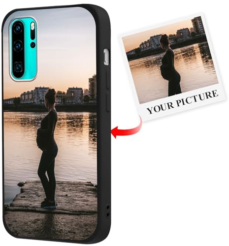 Xylota Personalisierte Handyhülle für Huawei P30 Pro 6,47'', Personalisiert Hülle mit Selbst Gestalten Eigenem Bild Foto Schutzhülle, Individuelle Design Silikon Case für Huawei P30 Pro,Schwarz
