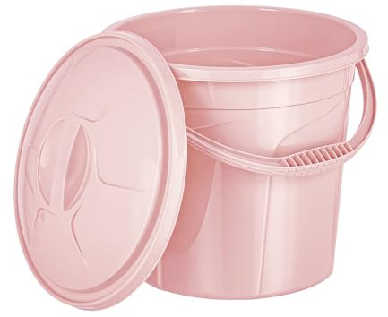 Best House | Water Bucket | 15 LTR | Nordic Grey | 1Pc | Bucket with Lid & Carry Handle | Multipurpose Storage Container for Kitchen Garden Cleaning Water Animal Bird Feed Storage Buckets (Pack of 1)