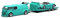 YRXIAO Modellbausatz Auto 1:64 Für VW T1 Van + 918 Tiffany Blue Painting Anhänger-Set Legierung Automodell Anhänger-Set Für Sammlung Limited Edition Für Wohndekorationen