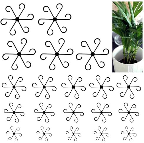 Mineup 20 Pezzi Supporto per Piante, Supporto per Stelo Vegetale, Ganci Porta Stelo per Piante Rampicanti, Monstera Grow Gancio per Sostenere L'anello per Tralicci Monstera, Fiori