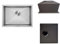 Gresinex - Fregadero Omega Bajo Encimera Insonorizado 20 cm Profundidad Negro y Acero Inox - Revestimiento Anticondesación- Grosor 2.5 mm + 1 mm. (Acero Inox, 55x45)