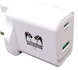 PowerGoat 65W Compatible With Lenovo ChromeBook S340-14 Laptop Tablet UK Wall Plug Fast Charging Type-C Power Adapter Cord White