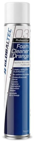 Globaltec Professional Espuma Limpiadora Tapicería Coche 750 ml — Spray Activo Dry Clean para Asientos, Cuero y Alcántara, Quitamanchas en Seco, Elimina Mosquitos, Uso Profesional Detailing