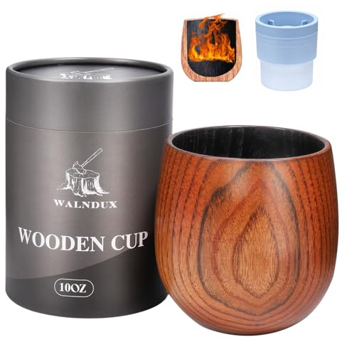 WALNDUX Upgraded Charred Whiskey Glasses Sets, Bourbon Drinking Glass, Bourbon Gifts for Men, Finished Wooden Old Fashioned Glass, Great Whiskey Gifts for Men, Dad, Or Brother (1 Pack)