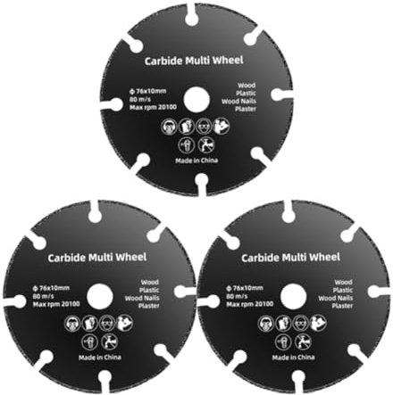 Quystetes Lot de 3 disques de coupe circulaires en résine 76 mm pour meuleuse d'angle - Facile à installer et à utiliser