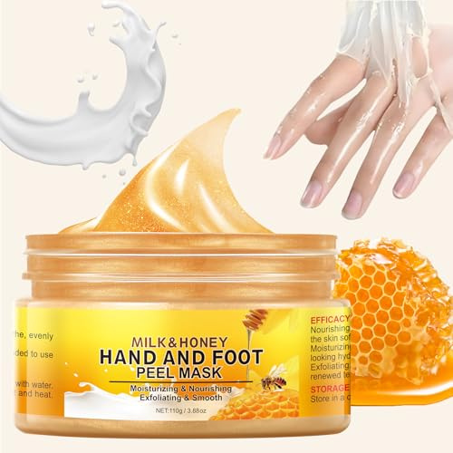 OUPEICHARM Milk Honey Peel Off Hand Wax for Women Moisturizing Hydrating Hand Masks Nourishing Exfoliating Hand Film Hands Care Soft 110g