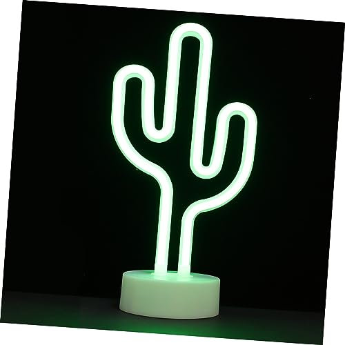 NUOBESTY Neonschild Led Tischlampe Für Schlafzimmer Wohnzimmer Dekoration Kaktus Design Sanfte Beleuchtung