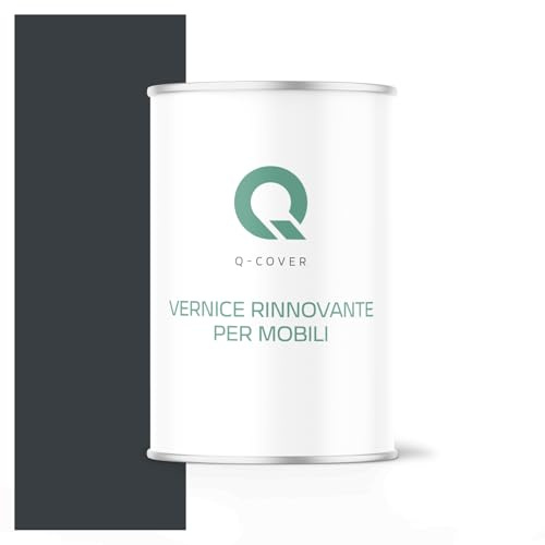 Q-COVER Möbelfarbe Hochglanz | Farbton: Anthrazitgrau RAL 7016 1L | Holzfarbe für Möbel & Innenausbau | Deckend, wasserbasiert, kratzfest | Für Küchen, Schränke, Tische, Gartenmöbel