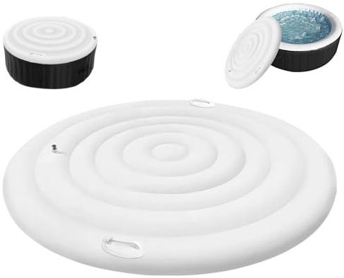 Aufblasbare Whirlpools Abdeckung, Ø145cm Thermoabdeckung Für Whirlpools | Energiesparender Deckel Für Whirlpools Mit Griff, Schnelles Aufblasen Und entleerens, Whirlpoolzubehör Für Pools