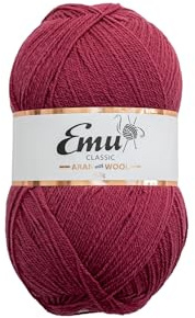 Emu Classic Aran with Wool 400g Ball Acrylic Blend Yarn 840m, Victorian Rose - 219