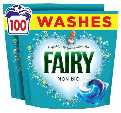 Fairy Non Bio Washing Liquid Pods, Voted No1 for Sensitive Skin 100 Washes | Voted No1 for Sensitive Skin, 100 Washes