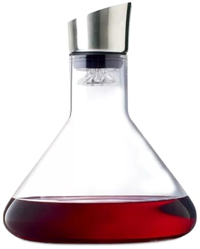Decanter per vino da 1500 ml, elegante caraffa da 8,66 pollici, con dispenser integrato, aeratore per il controllo dei sedimenti, miglioramento 'ossidazione, compleanni, vacanze