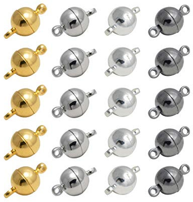 MOAMUN 20 Packungen Halskette Armband Magnetische Verschlüsse Für Ketten, Schmuck Magnetverschluss Für Halskette Armband Machen (Mix 8mm)
