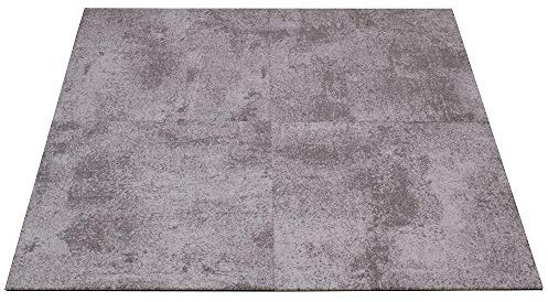 Objekt Teppichfliesen Beton-Optik Fliese Gewerbe Teppich 50x50cm, Farben:Grau