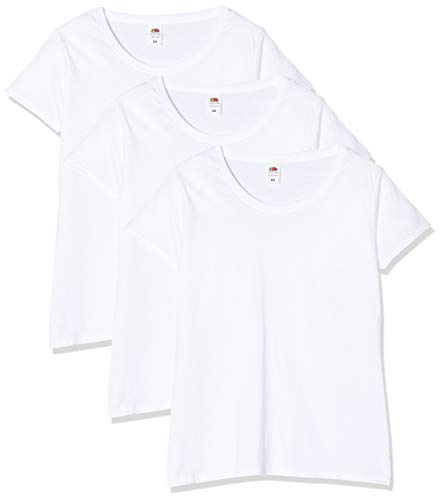 Fruit of the Loom Women's T-Shirt Lady-fit Original Tee, 3 Pack