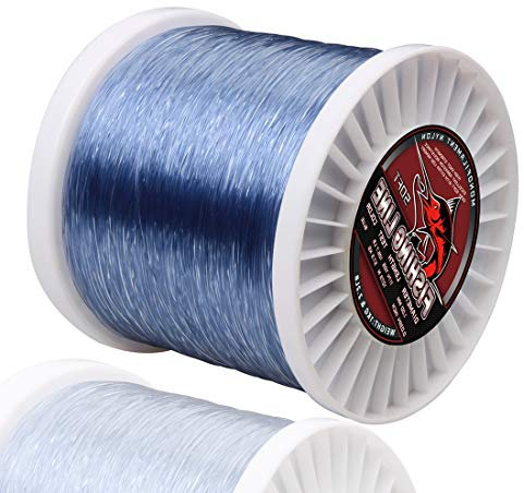 JSHANMEI Monofilament Angelschnur Big Game Premium Mono Nylon Lines Custom Spool, hohe Stärke Abriebfestigkeit, blau, 0.6mm / 50lb / 3260yds