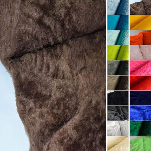 StoffBook BÄRCHENFELL TEDDYFELL FELL STOFF FELLIMITAT (Dunkelbraun, 100x155cm)