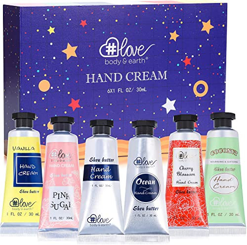 Hand Cream Gift Set - Moisturizing Hand Cream Set with Natural Glycerin and Vitamin E, Pack of 6 Hand Lotion, Gift Sets for Women, Ideal Gifts for Her,Valentine's Birthday Mothers Day Gifts