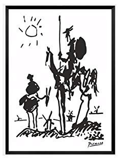 Picasso Don Quichotte Toile Tableau Peinture Murale RéTro Toile Tableau Peintures Noir Blanc Murale Art Minimaliste Affiche Salon Decoration à La Maison 40x60 Cm Sans Cadre