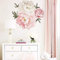WandSticker4U®- 3x stickers muraux PIVOINEs (54x53 cm) I autocollant sticker mural rose blanc fleurs romantique plantes feuilles I Décor pour salon chambre cuisine couloir chambre d'enfant