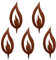 Rostikal 5 er Set Rost Deko Flamme Edelrost 22 cm groß Rostige Weihnachtsdeko Kerze Advent Kerzenflamme zum stecken Rostoptik
