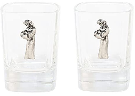 Gamekeepers Cottage gifts Aquarius The Water Carrier Pair of Shot Glasses Crystal Cut Tot Party Gift 8