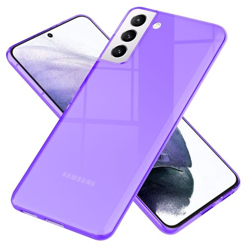 NALIA Neon Silikonhülle für Samsung Galaxy S21 Plus - Hülle, Lila | Rutschfester Grip in der Hand, Kabelloses Laden, Bündiger Kamera-Abschluss, Erhöhter Rand zum Ablegen, VIBE