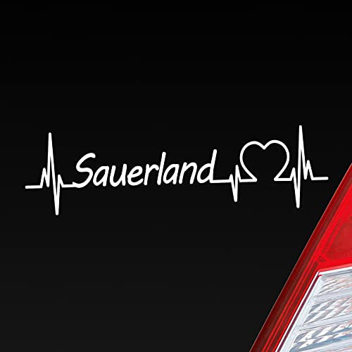 Hellweg Druckerei Auto Aufkleber Sauerland Puls Herzschlag Fun Sticker Heckscheibenaufkleber Autoaufkleber mit Ferien Region Motiv