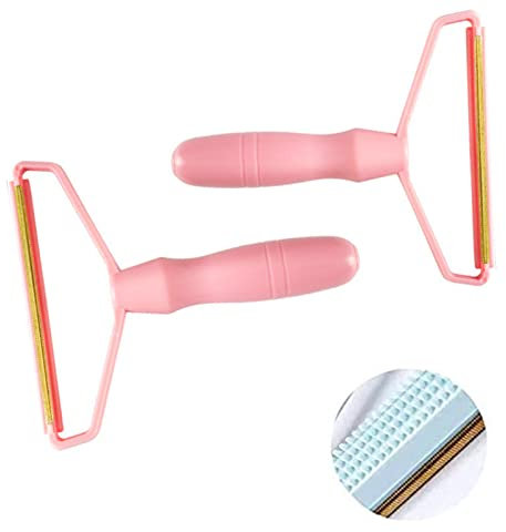2Pcs Portable Lint Remover, Uproot Lint Cleaner Pro, Quick Epilator Lint Shaver, Portable Pet Hair Remover, Clothes Fuzz Shaver (Pink)