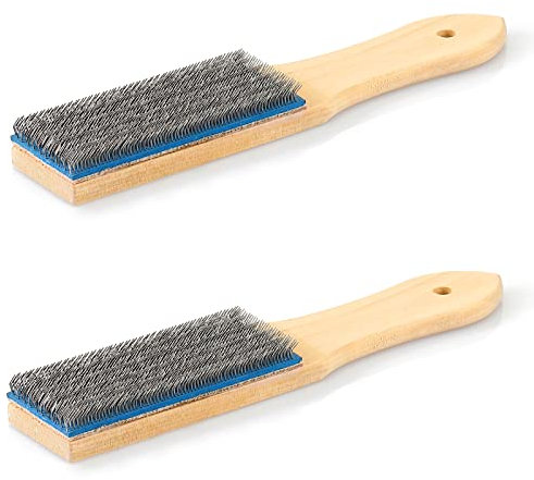Chumia 2 Pcs Steel File Card Brush 8'' Abrasive Hand File Cleaner Carded for Removing Chip Metal Bits