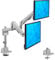 Mount-It! Dual Monitor Mount - Monitor Stands for 2 Monitors, Computer Arms on Desk Stand, Gas Spring Height Adjustable Desk Mount in Silver, VESA 75, 100 Fits Screens Up to 32, Silver Color
