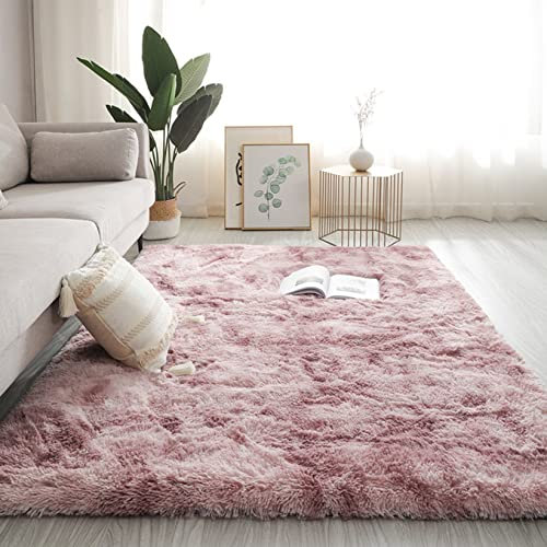 GUOYUYU Fellteppich 120x200cm extra weich Wetterfest In- & Outdoor Teppich 100% Bio ​Schaffell für Wohnzimmer, Kinderzimmer oder Flur, Pink Lila