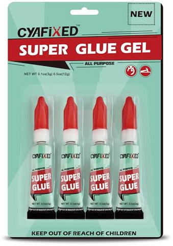 CYAFIXED Super Glue Gel, Instant Adhesive, Cyanoacrylate Multipack, Strong Transparent Glue for Shoe Sole Repair Ceramic, Plastic, Metal, Wood, Ceramic, Leather, Aquarium, Glass