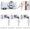 Knpwer 4 chiavistelli in metallo per porta, in lega di zinco, con lucchetto e 8 chiavi uguali, chiusura con chiave, per porte, cancelli, armadi, cassetti (6,3 cm)