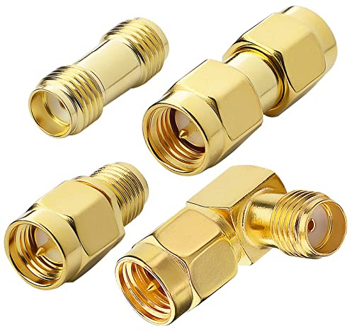 YOTENKO SMA Stecker Buchse Adapter 4er Pack SMA Adapter Stecker Kit Antennenkabel Stecker RF Koax Koaxial Adapter für Radios 2G 3G 4G LTE Antennenverlängerung Router